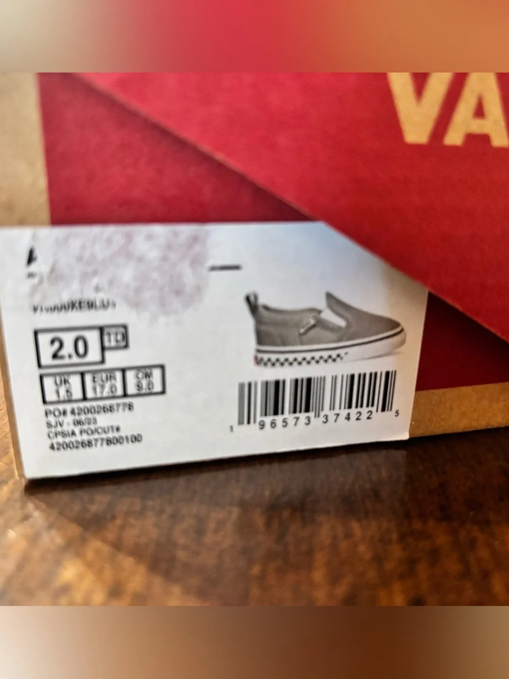 Vans Infant Slip-On Canvas Shoes - Light Gray